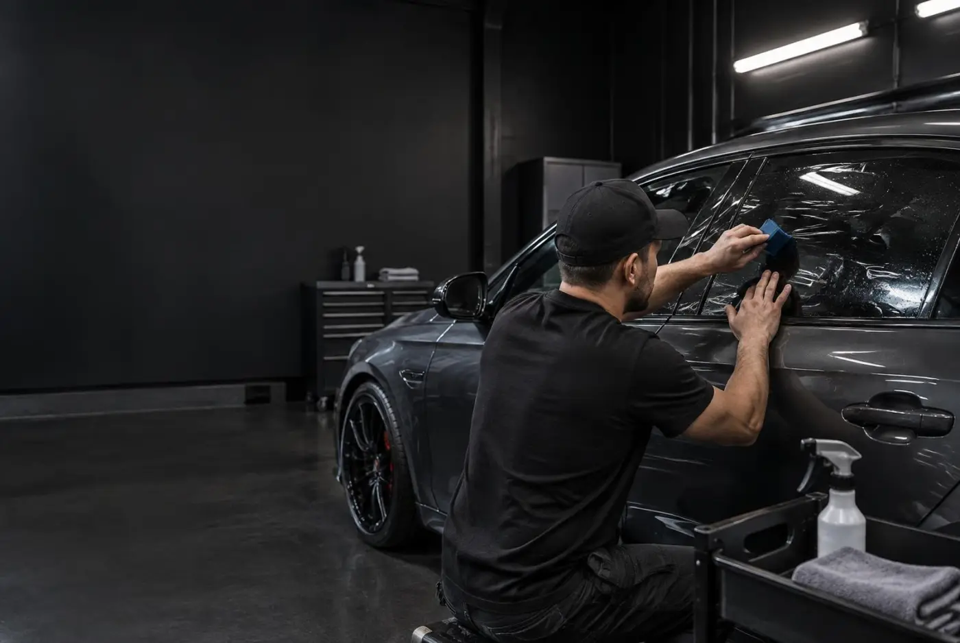 SoyJamilsonDiaz Window Tinting installer applying window film